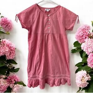 Jacadi‎ Childrens Girls Dress pretty Pink Size 8A short sleeve buttons